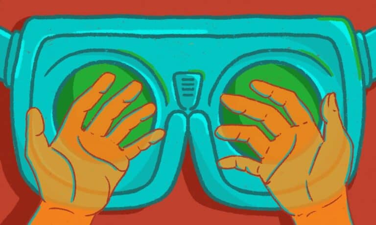Image of two hands over goggles